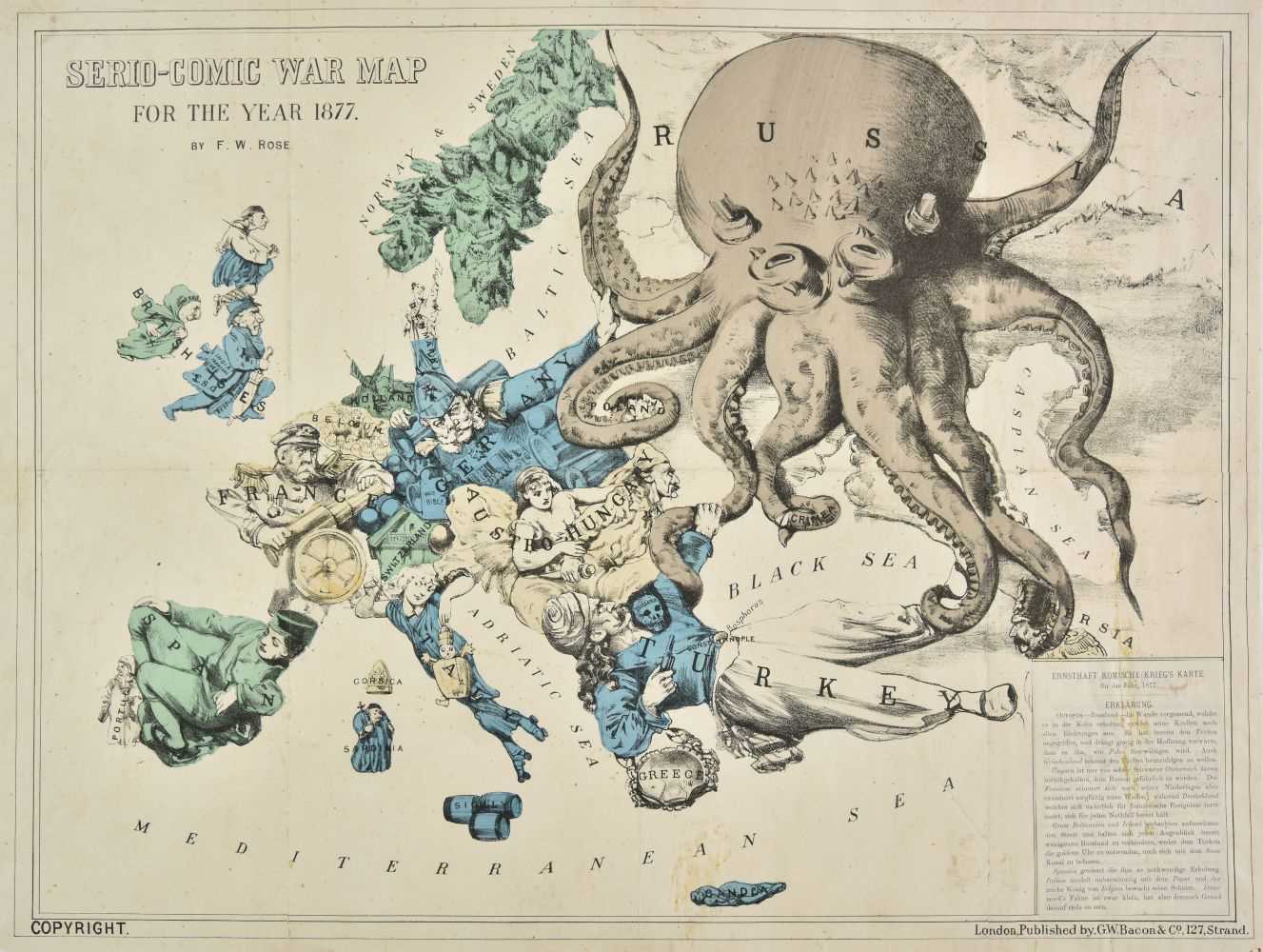 Lot 113 - Europe. Rose (F. W.), Serio-Comic War Map for the Year 1877