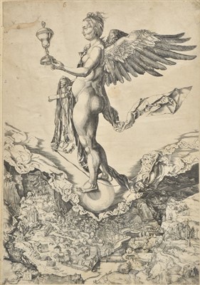 Lot 206 - Wierix, Hieronymus, 1553-1619. Nemesis (The Great Fortune), after Albrecht Durer, circa 1580-1610