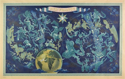 Lot 97 - Celestial chart of the Constellations.  Boucher (Lucien), Air France, Paris, 1938