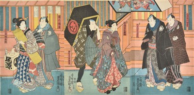 Lot 214 - Kuniyoshi (Utagawa, 1797/98-1861), Kunisada (Toyokuni III, 1786-1865). Woodblock prints