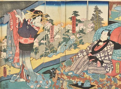 Lot 214 - Kuniyoshi (Utagawa, 1797/98-1861), Kunisada (Toyokuni III, 1786-1865). Woodblock prints