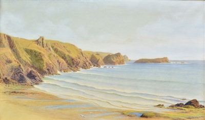 Lot 277 - Blunden (Anna, 1829-1915). Polurrian Cove looking towards Mullion Island, Cornwall, 1900