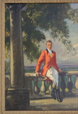 Lot 632 - Barnes (Archibald George, 1887-1972). Huntsman and Hounds on a Veranda, circa 1920s