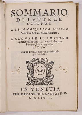 Lot 385 - Saminiati (Federico). Tabulae astronomicae, 1st edition, Antwerp: Martin Nuyts, 1599