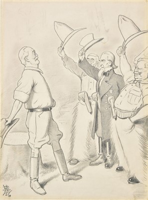 Lot 215 - Reed (Edward Tennyson, 1860-1933). Cartoon depicting three American characters