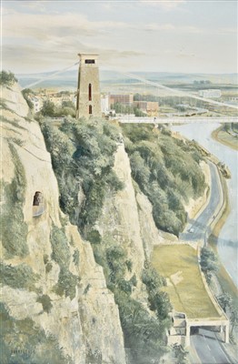 Lot 328 - Barnfather (Michael. D., 1934 -). Clifton Suspension Bridge, Bristol, circa 1970s