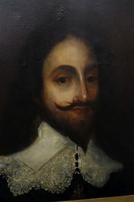 Lot 229 - English School. Head-and-shoulders portrait of King Charles I, late 17th century