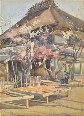 Lot 354 - Conder (Eustace Lauriston, 1863-1935). Plum Blossoms at a Tea House, Kamata, Japan