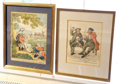 Lot 171 - Military caricatures. A mixed group of ten caricatures, mostly early 19th century