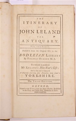 Lot 56 - Leland (John). Itinerary of John Leland the Antiquary, 9 volumes in 5, 3rd edition, Oxford, 1768-69