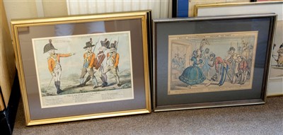 Lot 169 - Military caricatures. A mixed collection of eleven caricatures, mostly early 19th century.