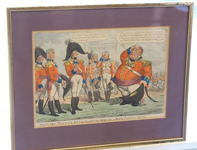 Lot 169 - Military caricatures. A mixed collection of eleven caricatures, mostly early 19th century.