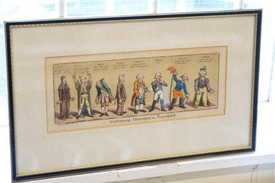 Lot 170 - Military caricatures. A mixed collection of fourteen caricatures, mostly early 19th century