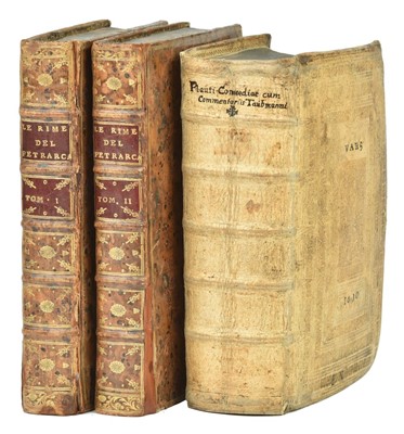 Lot 381 - Petrarca (Francesco). Le Rime del Petrarca, 2 volumes, Venice, 1756 [and 1 other]