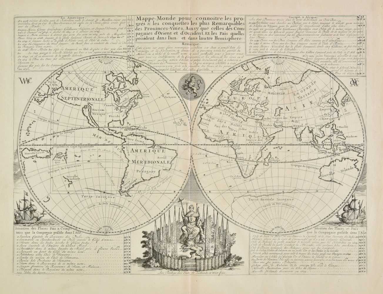 Lot 150 - World. Chatelain (Henry Abraham), Mappe-Monde ..., circa 1710