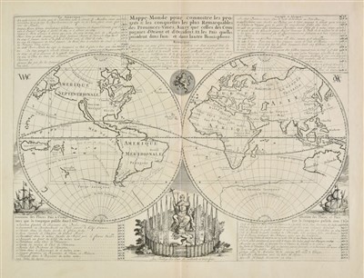 Lot 150 - World. Chatelain (Henry Abraham), Mappe-Monde ..., circa 1710
