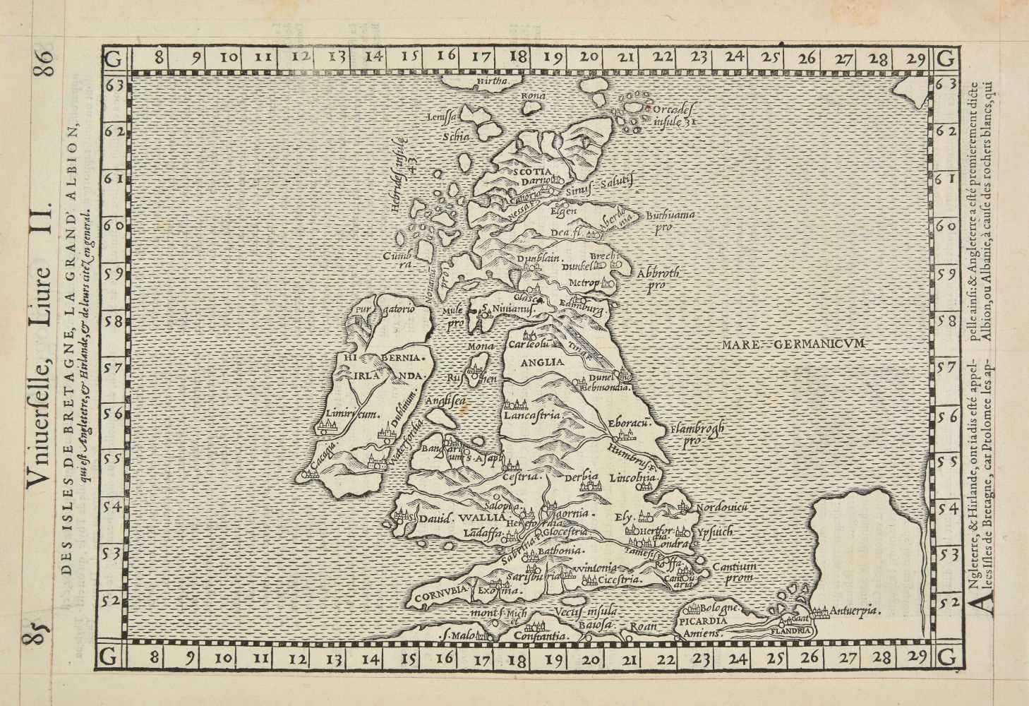 Lot 93 - British Isles. De Belleforest (Francois), Des Isles de Bretagne, 1575