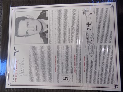 Lot 111 - Luftwaffe Fighter Aces Collection. An album containing 24 autographs of the pilots