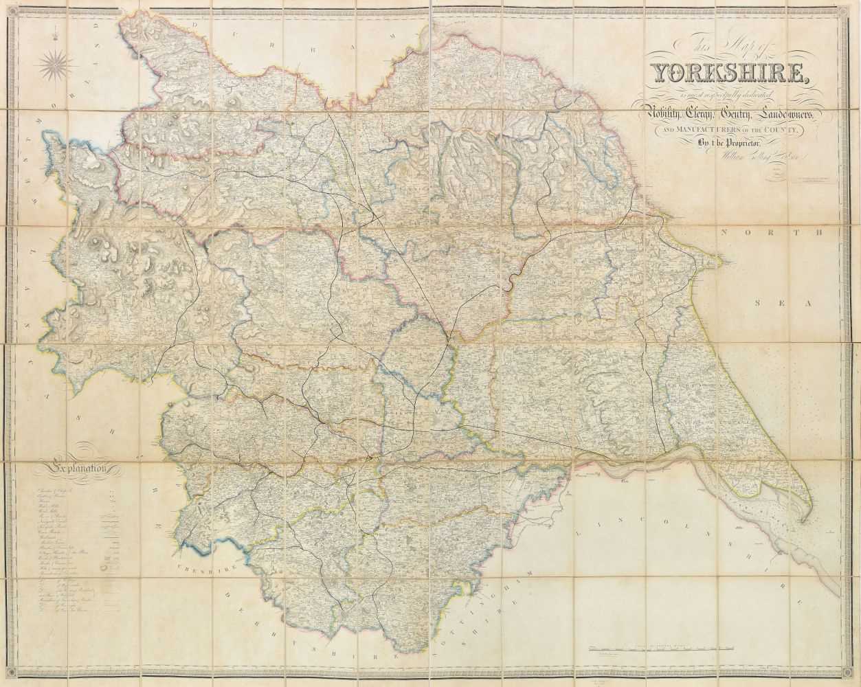 Lot 158 - Yorkshire. Hobson (William Colling), Map of Yorkshire, 1845