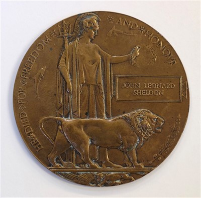 Lot 231 - WWI. Bronze memorial plaque. (John Sheldon)