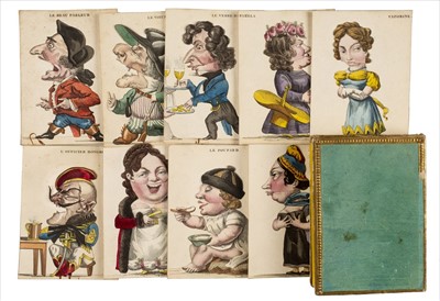 Lot 540 - Moveable cards. A set of French caricature cards, circa 1820s-30s