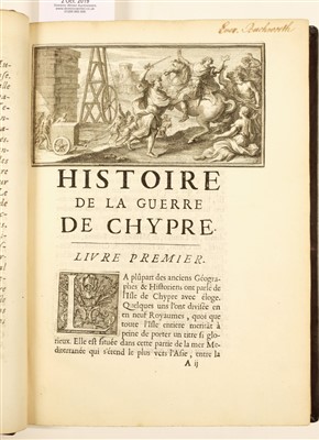 Lot 27 - Graziani (Antonio Maria). Histoire de la guerre de Chypre, 1st edition in French, 1685