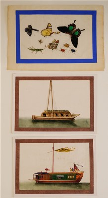 Lot 70 - Chinese Pith Paintings. Nine paintings, late 19th century