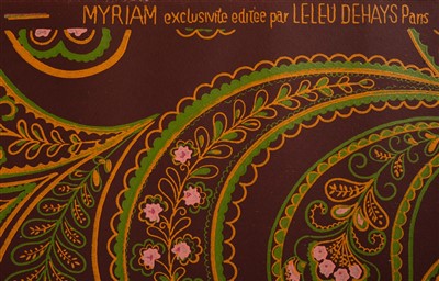 Lot 201 - Wallpaper. A set of ten hand-blocked rolls 'Myriam', Paris: Leleu Dehays, circa 1950s