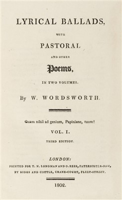 Lot 229 - Wordsworth (William & Samuel Taylor Coleridge). Lyrical Ballads, 2 volumes, 1802