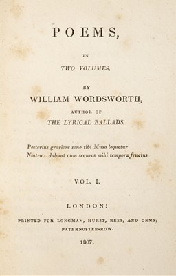 Lot 231 - Wordsworth (William). Poems, in Two Volumes, 2 volumes, 1st edition, 1807