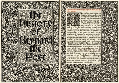 Lot 402 - Kelmscott Press. The History of Reynard the Foxe, by William Caxton, Printed by William Morris, 1892