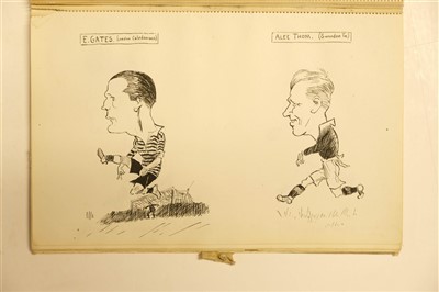 Lot 132 - Album of footballer caricatures, c.1930