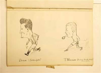 Lot 132 - Album of footballer caricatures, c.1930