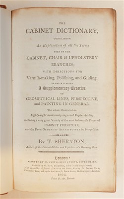 Lot 128 - Sheraton (Thomas). The Cabinet Dictionary, 1st edition, 1803