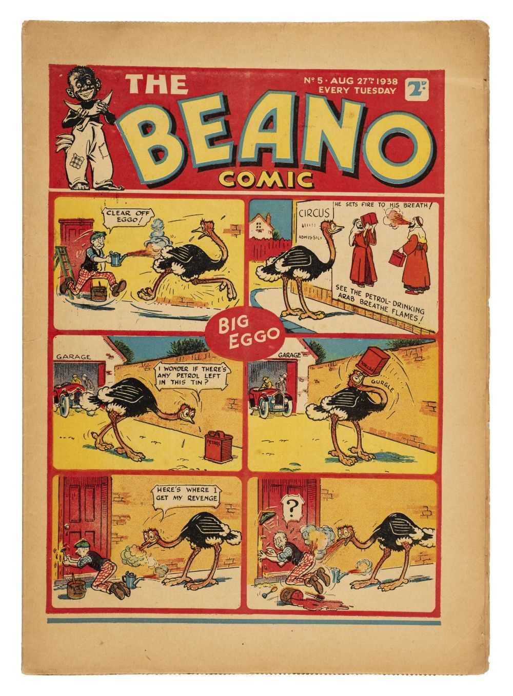 Lot 598 - Beano. The Beano Comic No. 5, 27 August 1938