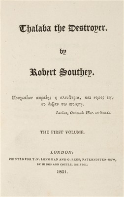 Lot 225 - Southey (Robert). Poems, 2nd edition, Bristol, 1797