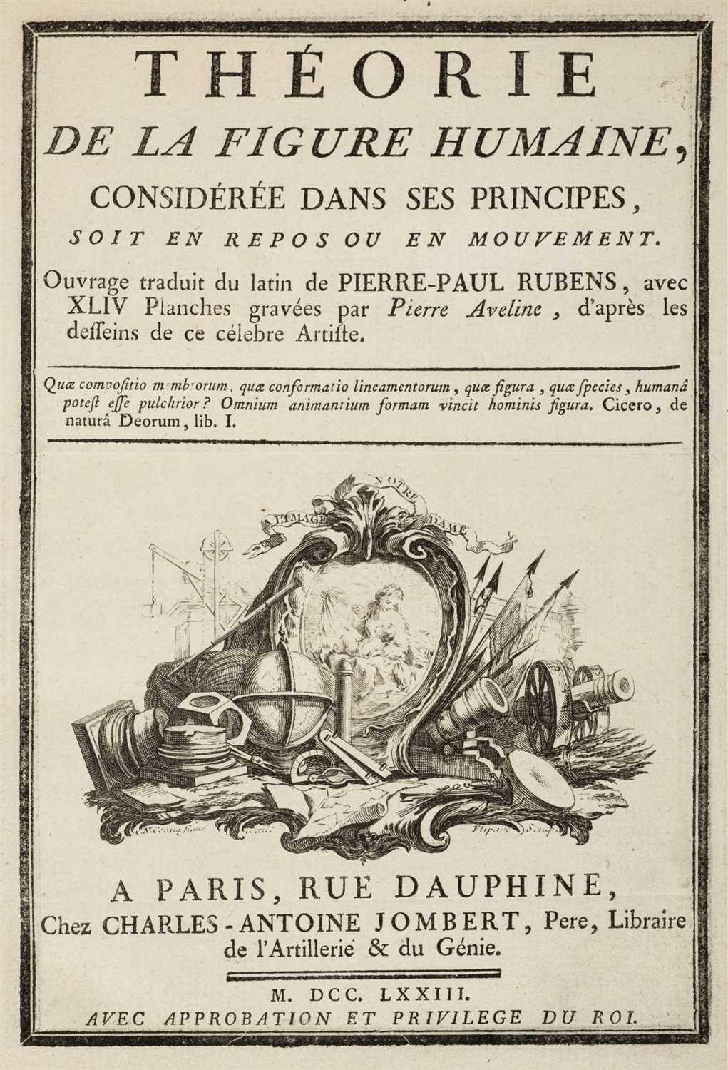 Rubens (Peter Paul). Theorie de la Figure Humaine, Paris, 1773