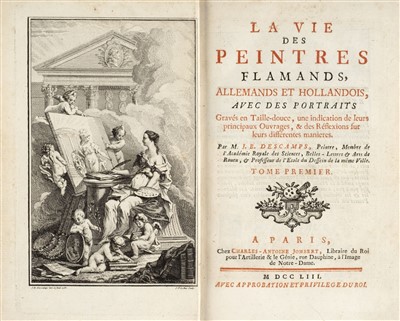 Lot 371 - Descamps (Jean-Baptiste). La Vie des Peintres Flamands, Allemands et Hollandois, 4 volumes, 1753-63