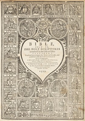 Lot 237 - Bible [English]. The Bible, London: Deputies of Christopher Barker, 1599 [i.e. circa 1599-1640]