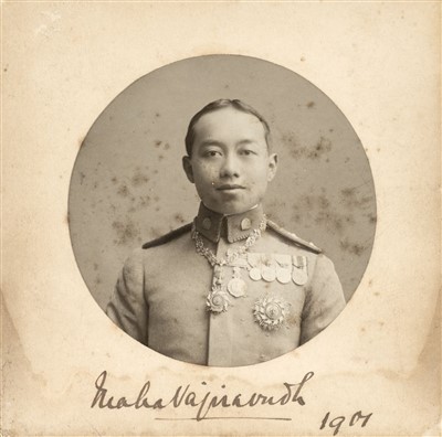Lot 168 - Thailand. Vajiravudh (King of Siam, 1880-1925). Photograph signed, 'Maha Vajiravudh', 1901
