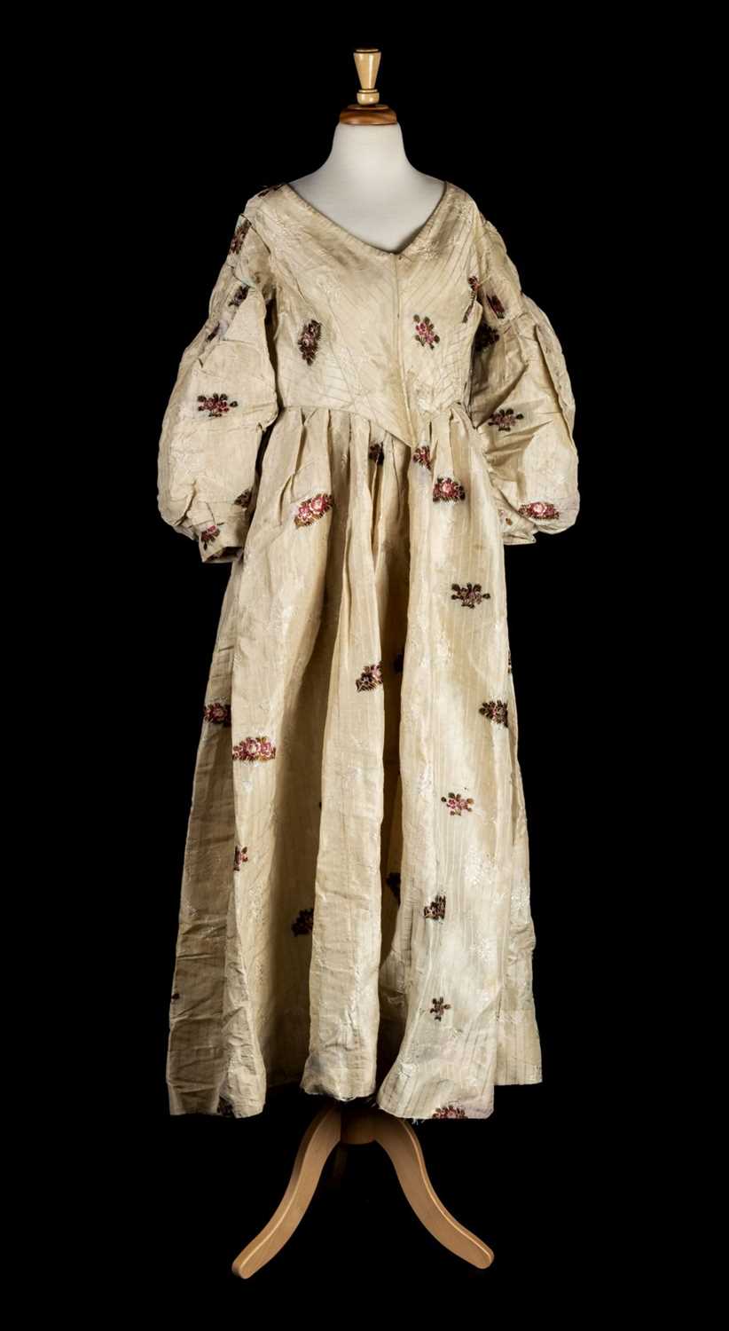 Lot 145 - Dress. A brocade gown of mid to late 18th century Spitalfields silk, circa 1835-1840