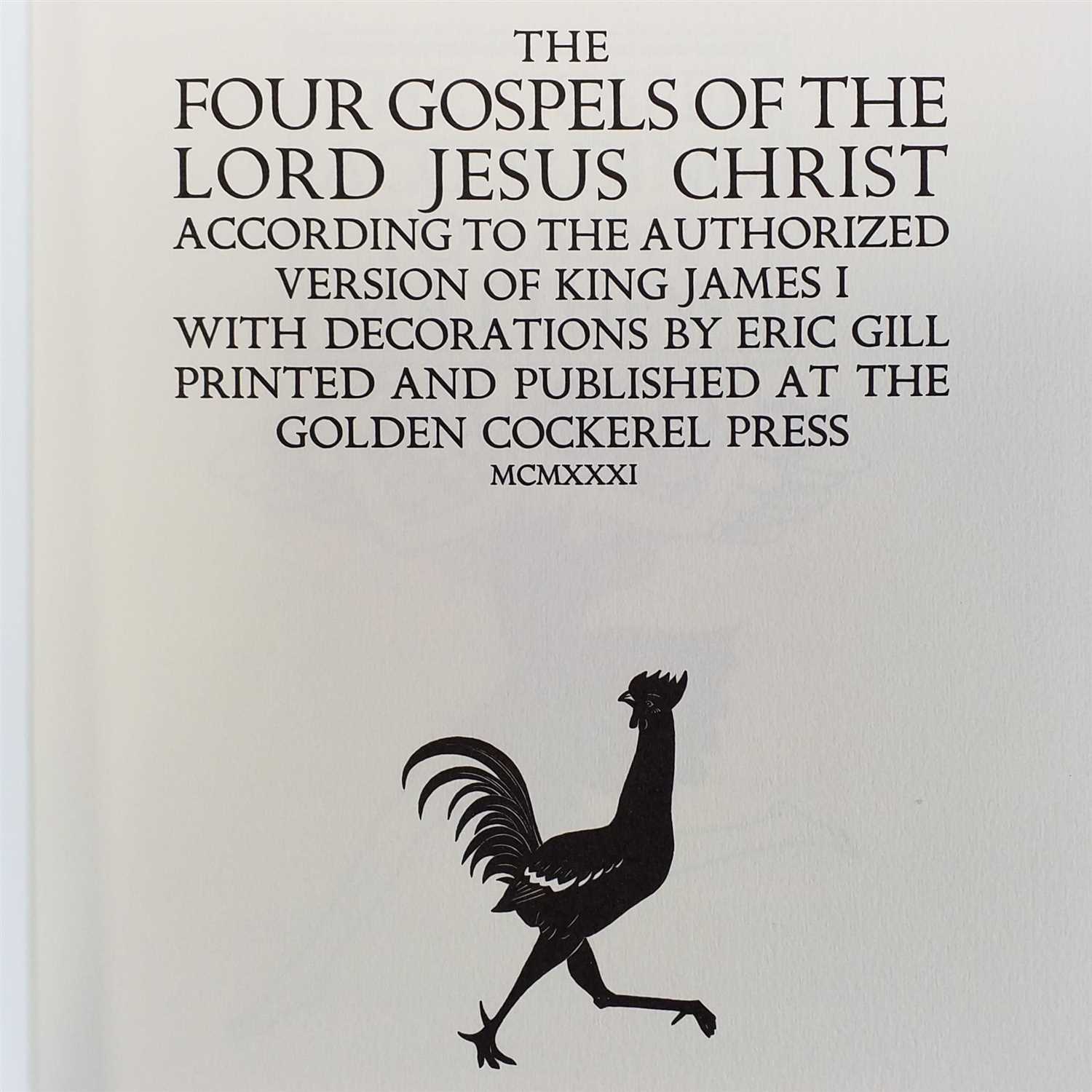 Lot 180 - Gill (Eric [illustrator]). The Four Gospels..., 1988