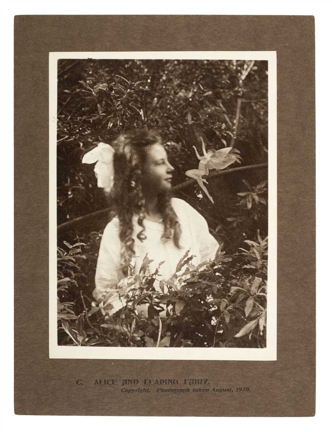 Lot 238 - Cottingley Fairies. Alice and leaping fairy, 1920