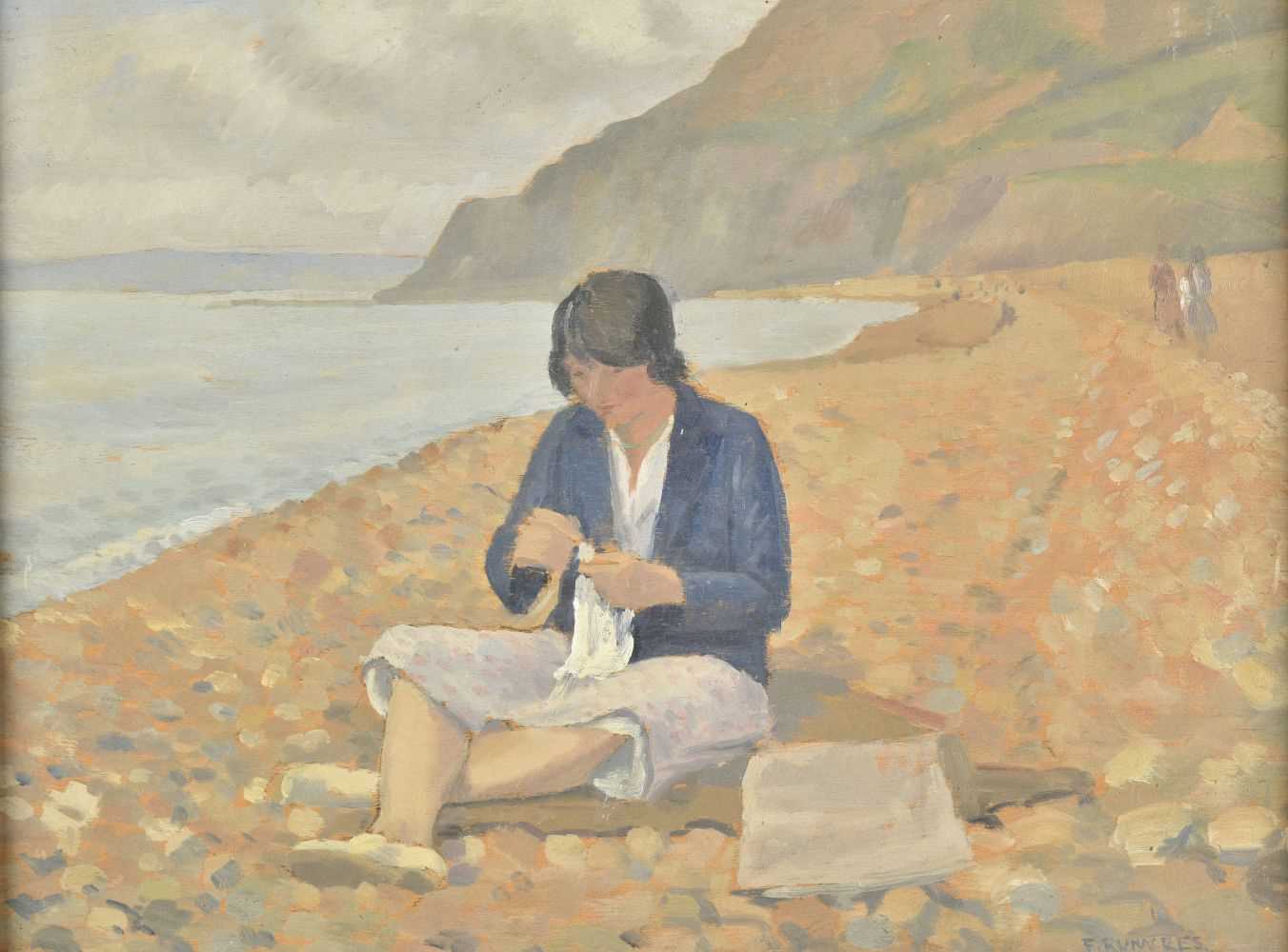 Lot 381 - Runacres (Frank, 1904-1974). Girl on a beach