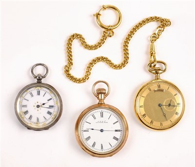 Lot 19 - Pocket watches. A collection of silver and gold plated pocket watches