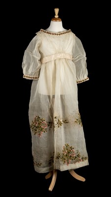 Lot 146 - Dress. A deconstructed embroidered dress, circa 1810