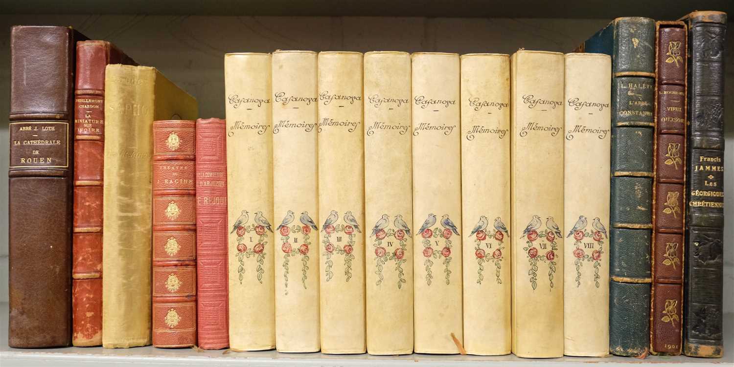 Lot 165 - Casanova (Giacomo). Mémoires, 8 volumes, 1926-7, painted bindings, & other French literature