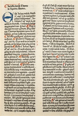 Lot 191 - Leonardus de Utino. Sermones aurei de sanctis, Venice, 1473