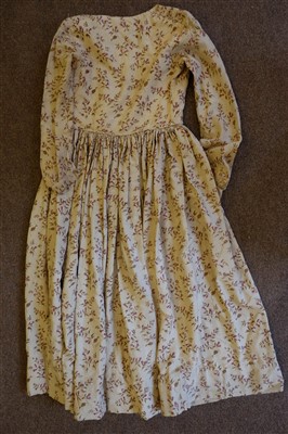 Lot 147 - Dress. A printed cotton day dress, circa 1840s