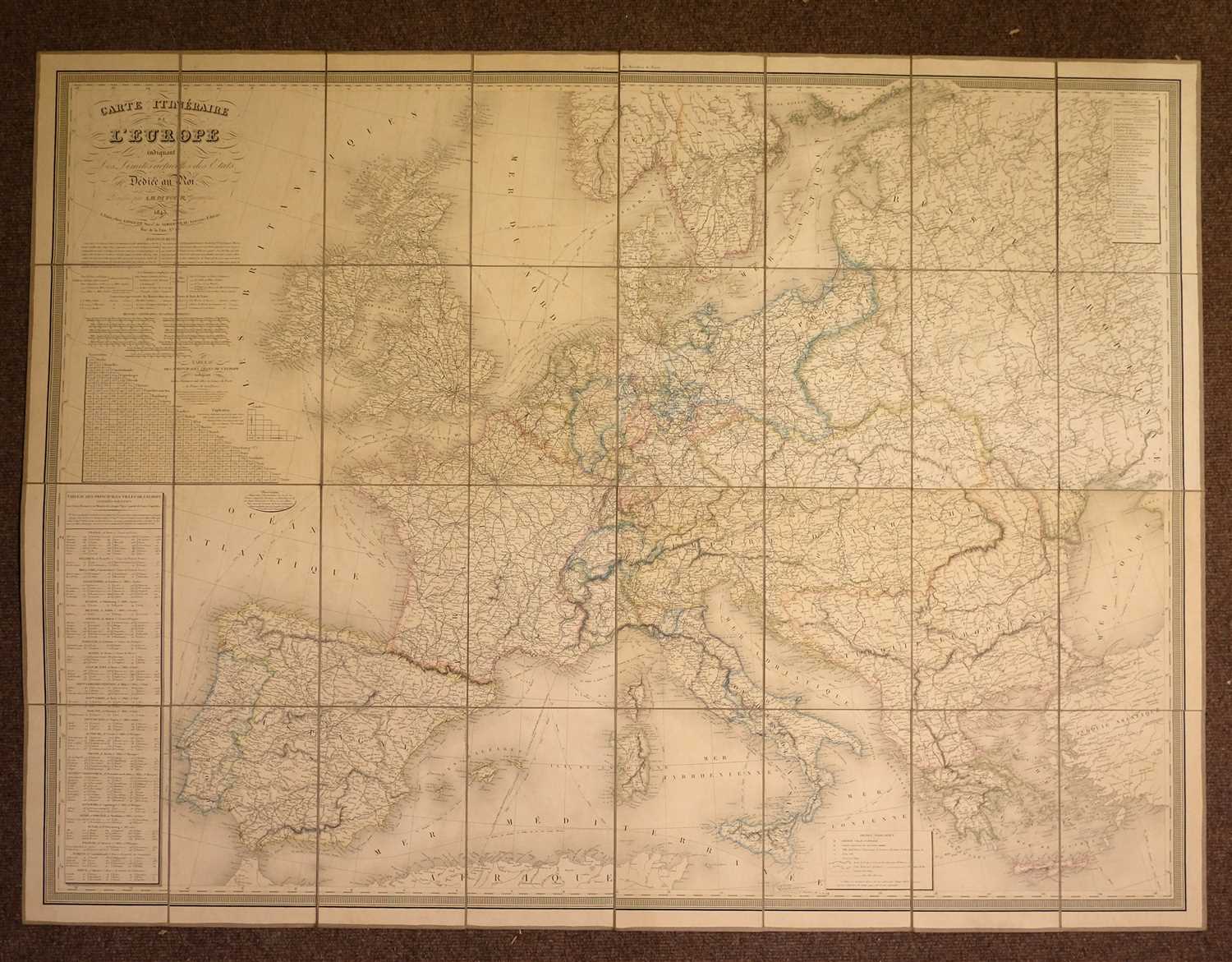 Lot 2 - Europe. Dufour (A. H.), Carte Itineraire de L'Europe..., Paris, 1843